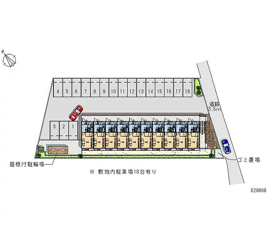 ★手数料０円★かすみがうら市稲吉１丁目　月極駐車場（LP）